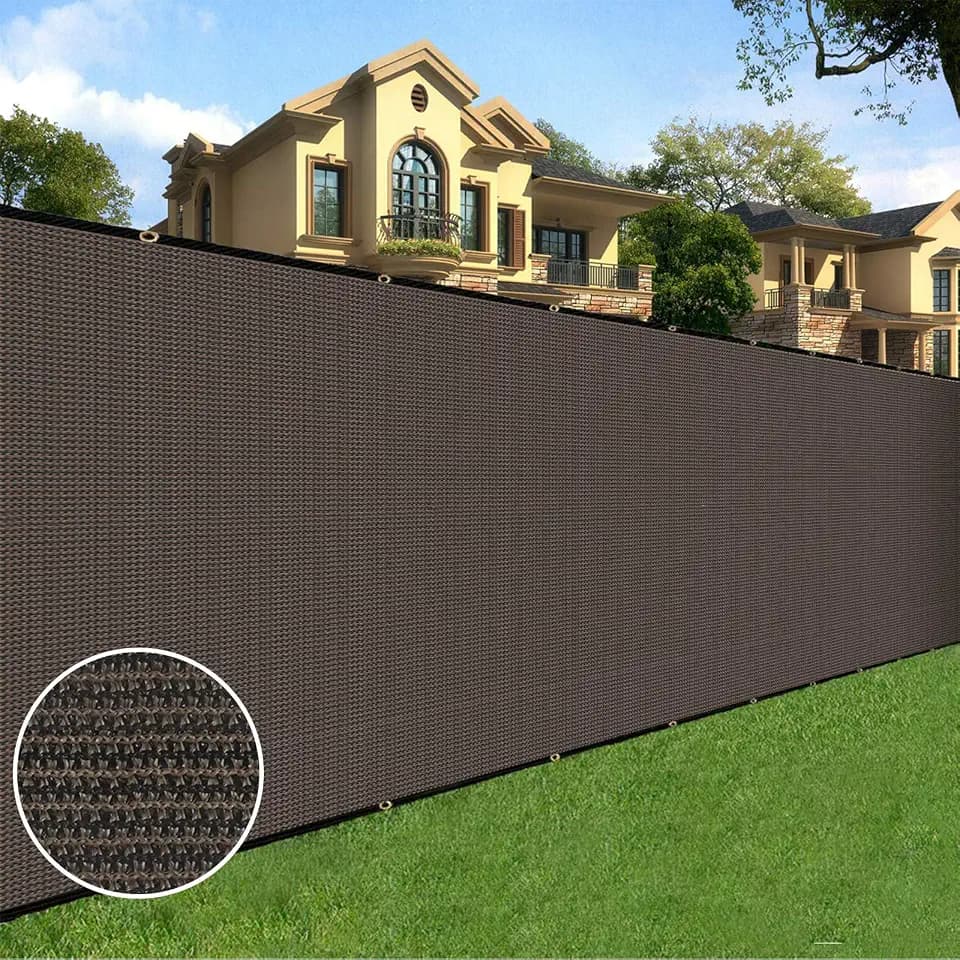 Sunnyglade 6 ft x 50 ft Privacy Screen Fence Heavy Duty Fence Cover Brown