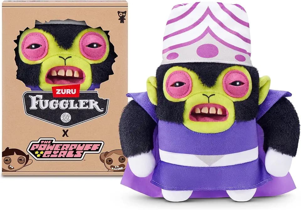 Fuggler Powerpuff Girls 9-Inch Plush Toy (Mojo JoJo) by ZURU – Funny Ugly Monster Stuffed Animal with Human-Like Teeth, Collectible Plush for Kids, Tweens, Teens, Adults & Cartoon Fans