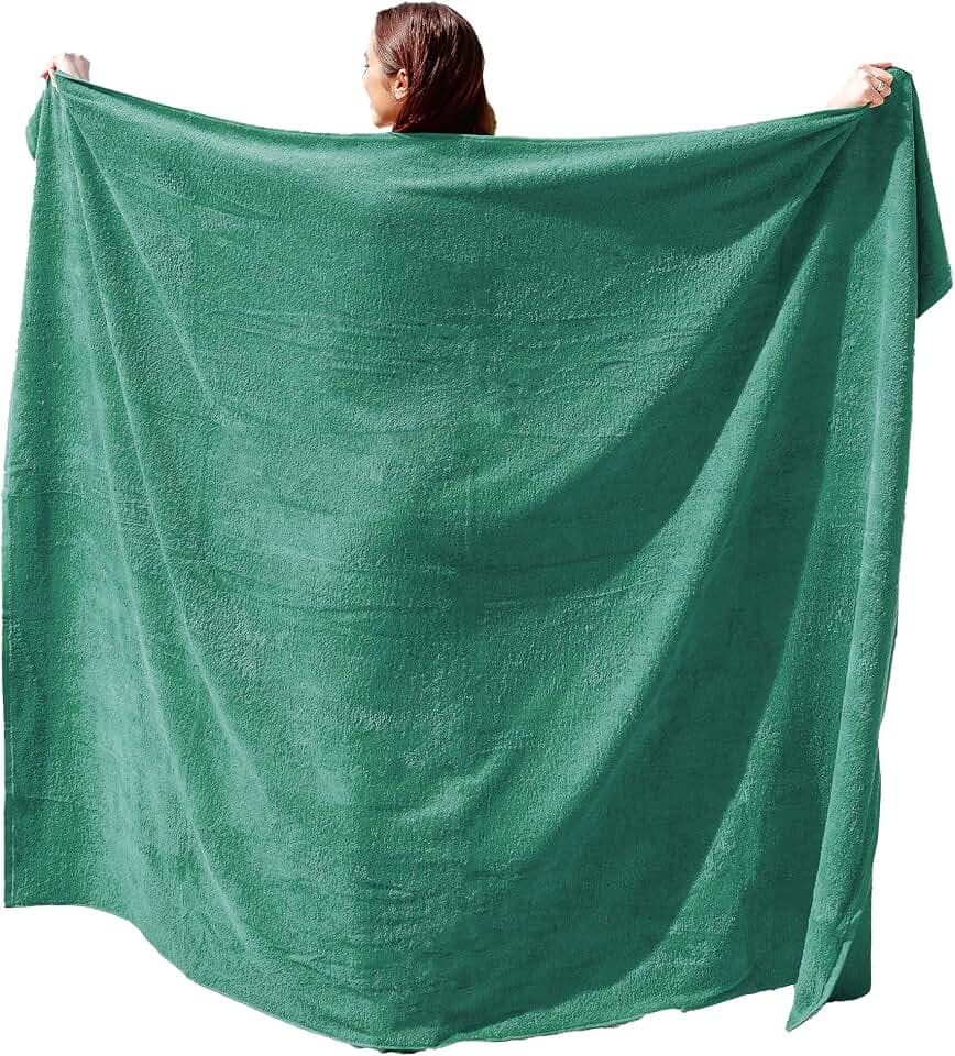 ADAMO Strandtuch XXL 100% Baumwolle - 100x220cm, Dunkelgrün: 470- XXL Saunahandtuch - Badetuch in Übergröße - Duschhandtuch, Badehandtuch & Saunatuch