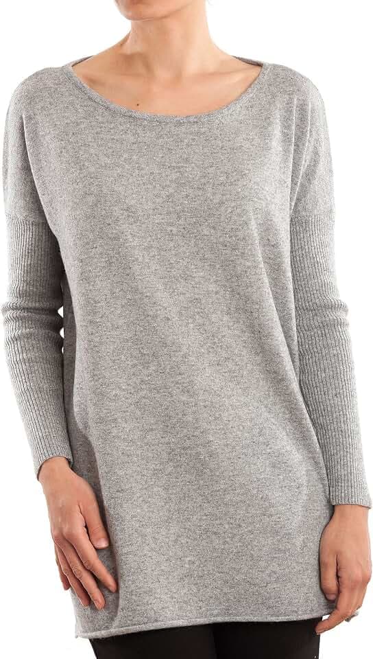 Dalle Piane Cashmere Damen Maxi Pullover Woll-Kaschmir-Mix