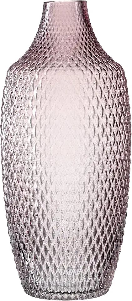 Leonardo Poesia Bodenvase aus Glas, handgefertigte Deko-Vase mit eltegant strukturierter Oberfläche, Rosa, Höhe: 40 cm, 018677