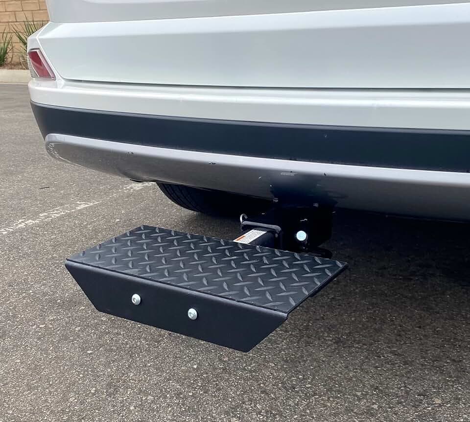 MaxxHaul 50609 Steel Hitch Step for 2 inch Hitch Receiver For SUV Pick Up Truck Flatbed RV Camper With Anti Slip Step