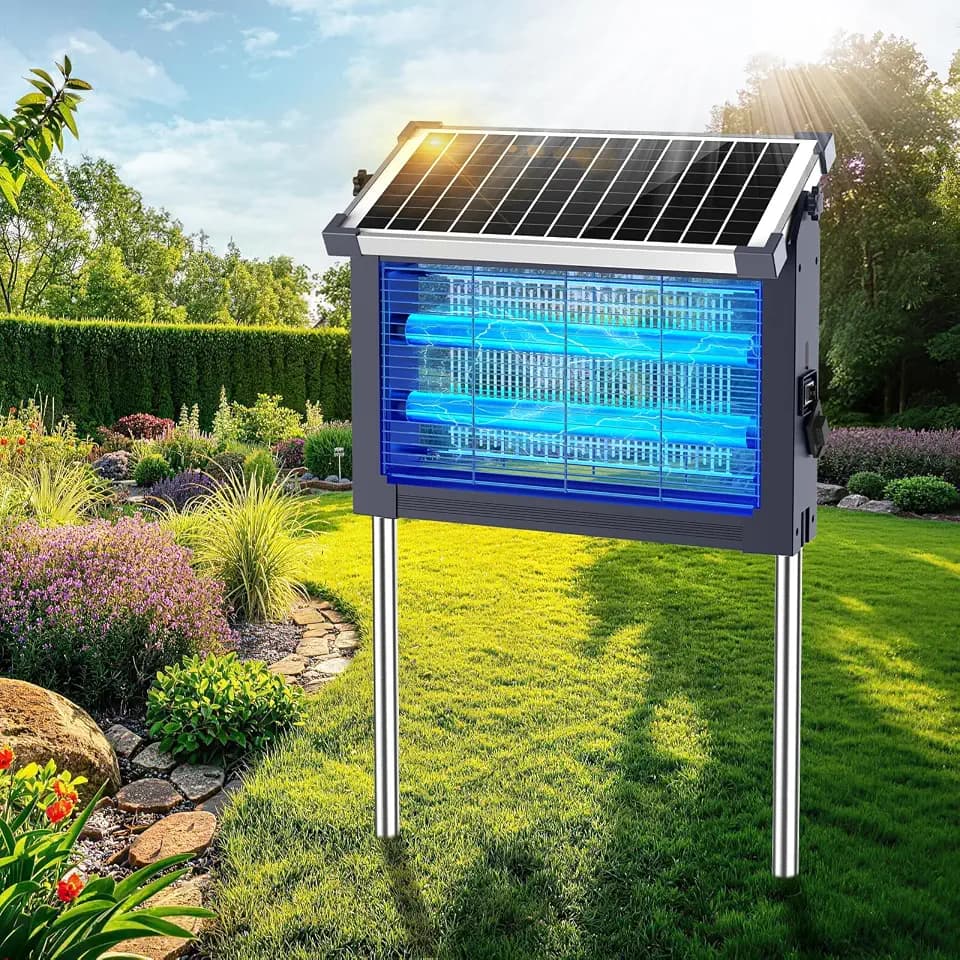 Solar Bug Zapper Outdoor, Mosquito Zapper 4500V Cordless Waterproof, Auto On/Off, Portable Type-C & Solar Powered Bug Zapper, Electric Mosquito Trap Fly Zapper Killer for Patio Garage Yard Camping