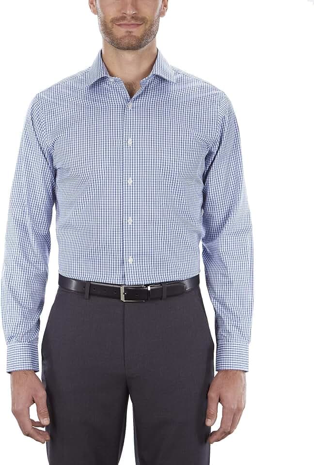 Van Heusen Men's Dress Shirt Regular Fit Flex Collar Check