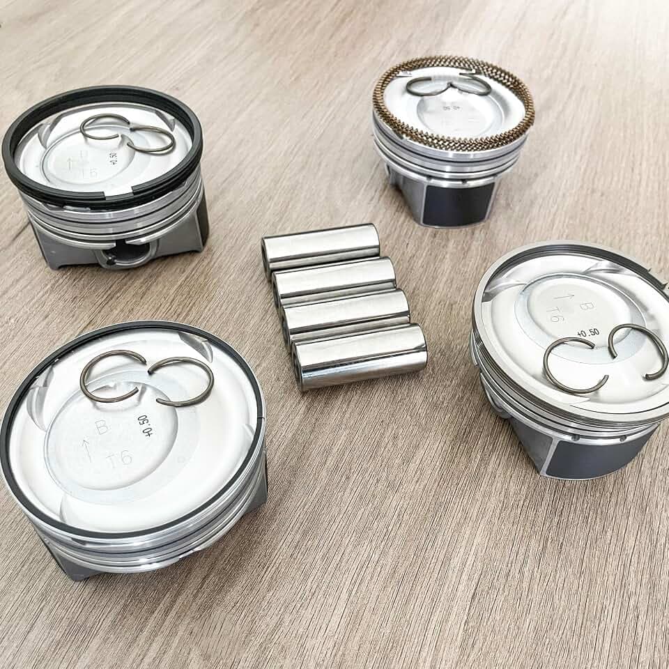 +0.5mm (Oversize) Engine Pistons With Rings Compatible with Elantra Veloster Forte Koup G4FJ 1.6 Turbo 2014-2018 Replacement for 230412BAB0, 230412-BAB0