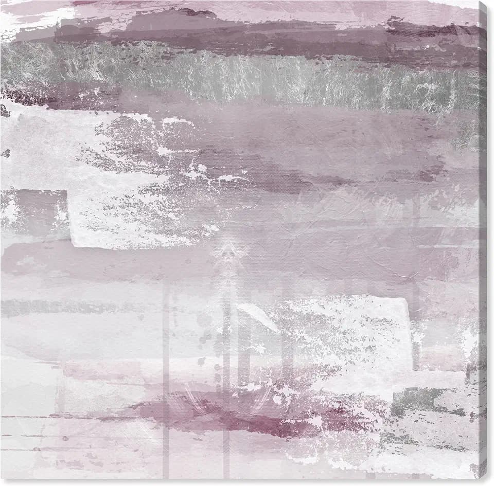 Wynwood Studio Abstract Modern Wrapped Canvas Art - Soft Elements, Wall Art for Living Room, Bedroom, and Bathroom, 12 in x 12 in, Purple and Gray Home Decor