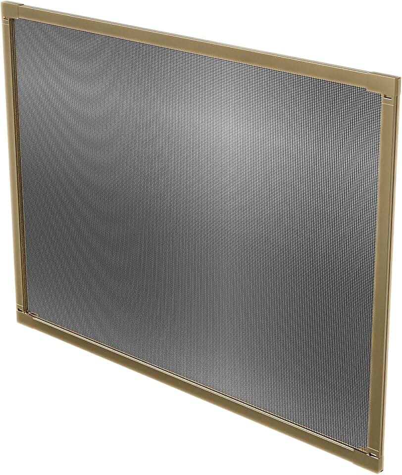 Amig - Erweiterbares Insektenschutzgitter für Fenster - 70 x 50 cm - Aluminiumrahmen Gold - Glasfasergewebe Grau - Verstellbar - Werkzeuglose Installation - Mod. ME01