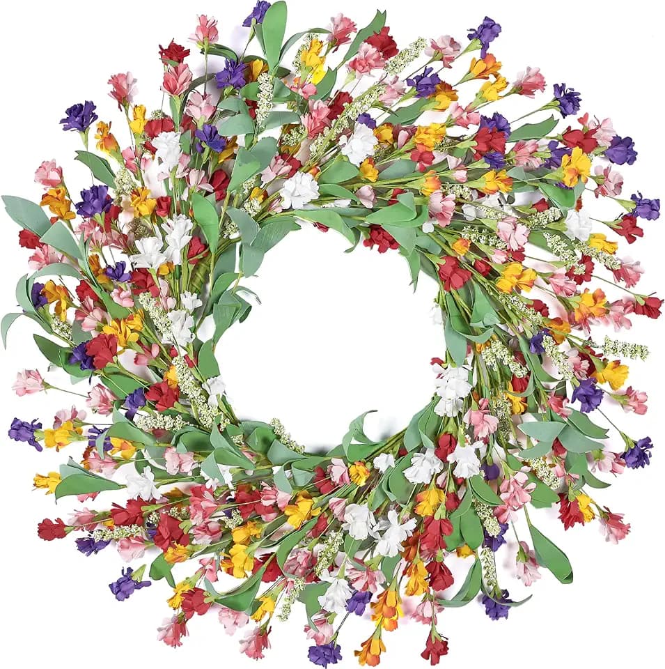 Wreaths for Front Door, 24 Inch Spring/Summer Front Door Wreath