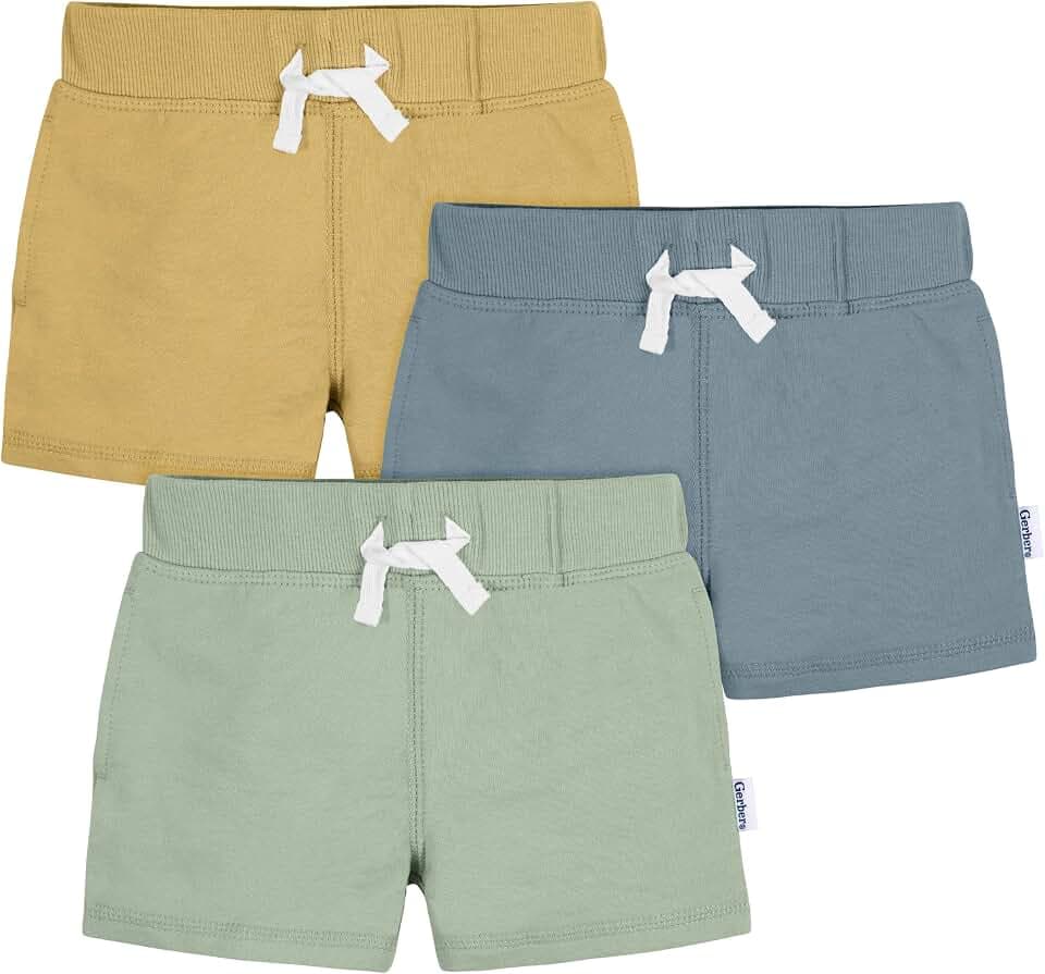 Gerber Baby - Jungen Lässige Shorts Toddler 3-Pack Pull-on Knit Shorts