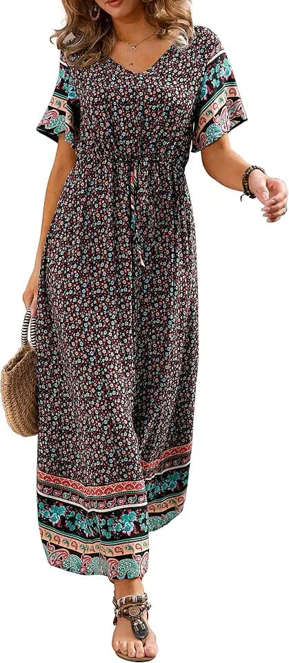 GRECERELLE Damen Soft Lässiges Kleid