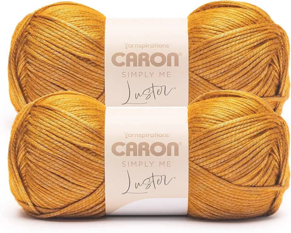 Caron Simply Me Luster Yarn for Crocheting Soft, Golden, 2-Pack