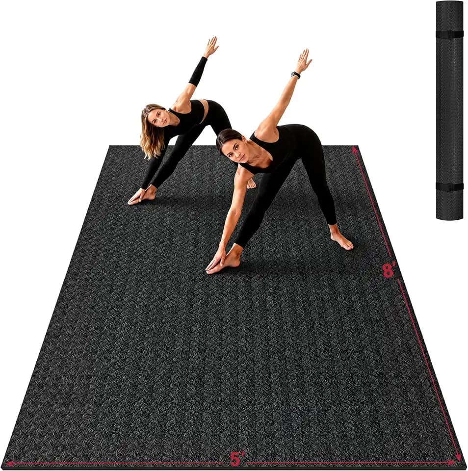 VTORY Extra Large Yoga Mat - 6'x4'/7'x5'/8'x5'/9'x5'x6mm (1/4inch)