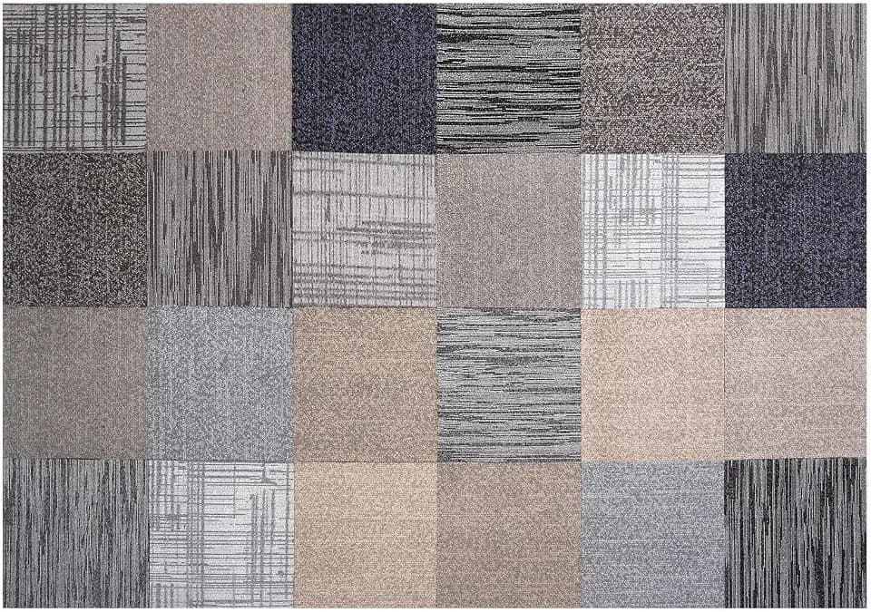 VEVOR Teppichfliesen 500 x 500 x 6 mm, 24er-Pack, selbstklebender Teppichboden mit Fläche von 6,2 m², Teppich Bodenbelag, einfacher DIY-Austausch für Wohnzimmer und Büro, mehrfarbig