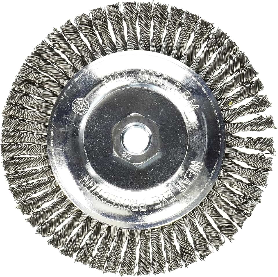 Mercer Industries 186030-6" x 3/16" x 5/8"-11 Stringer Bead Wire Wheel, .020 Carbon Steel Wire