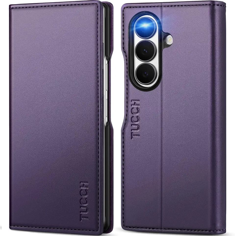 TUCCH Wallet Case for Galaxy Z Fold8 Ultra (8.0") Flip Stand, Deep Purple