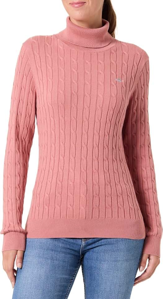 Gant Damen Stretch Cotton Cable Turtleneck Pullover (1er Pack)
