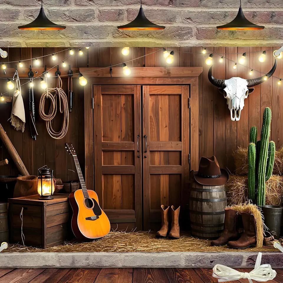 Western Backdrop for Photoshoot 7x5Ft Cowboy Backdrop Wild West Saloon Rodeo Photography Background Rodeo Theme Birthday Party Decor Photoshoot Supplies