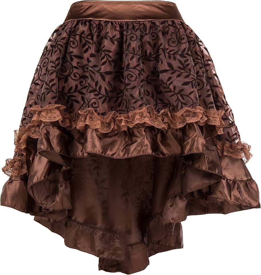 Bslingerie® Damen Gothic Punk Steampunk Spitze Rock Kleidung Kurzer Rock