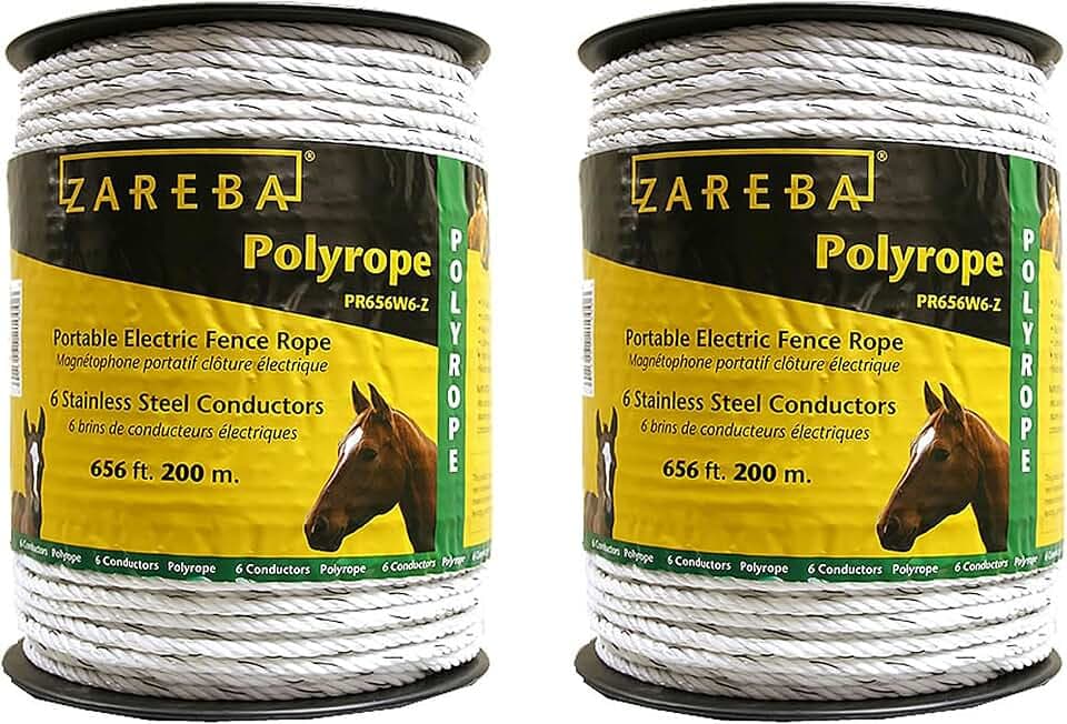 Zareba Systems PR656W6-Z Polyrope 200m 6-Conductor Portable Electric-Fence Rope (2 Pack)