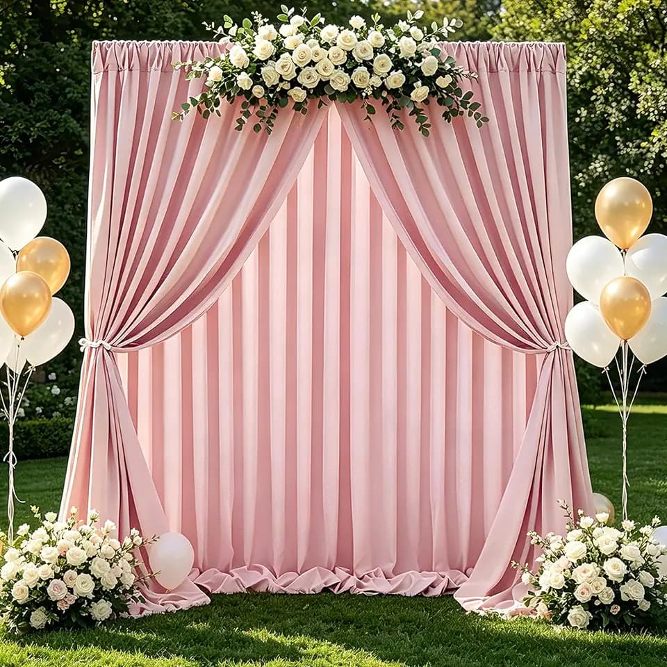 Dusty Rose Backdrop Curtains 20ftx10ft Wedding Polyester Photo Drapes