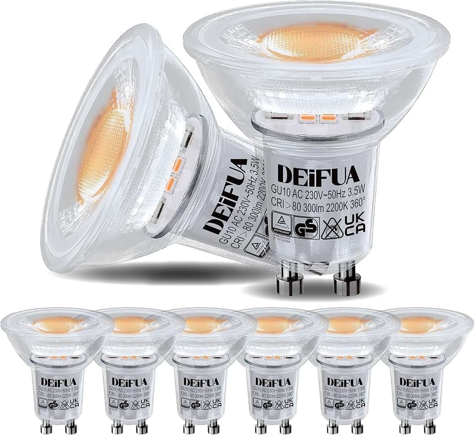 GU10 3.5W LED Extra Warmweiss 2200K Lampe, Nicht Dimmbar, 6er Pack
