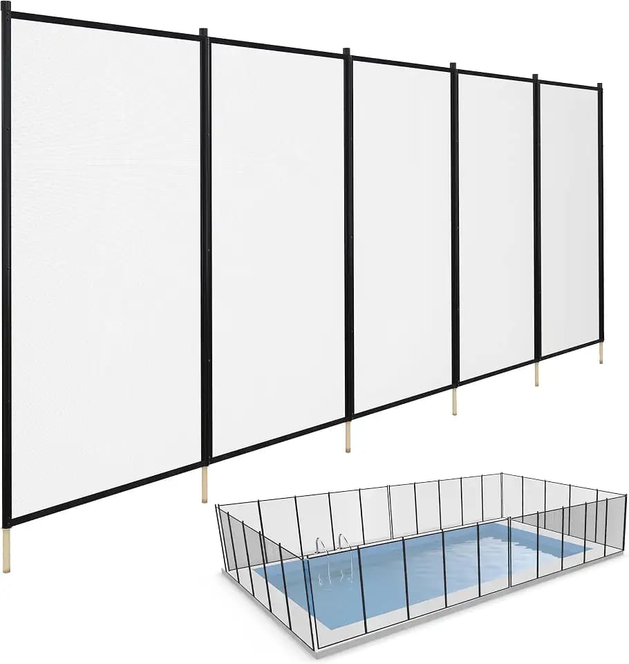5-Ft DIY Mesh Pool Fence Section, 15 Ft, Black