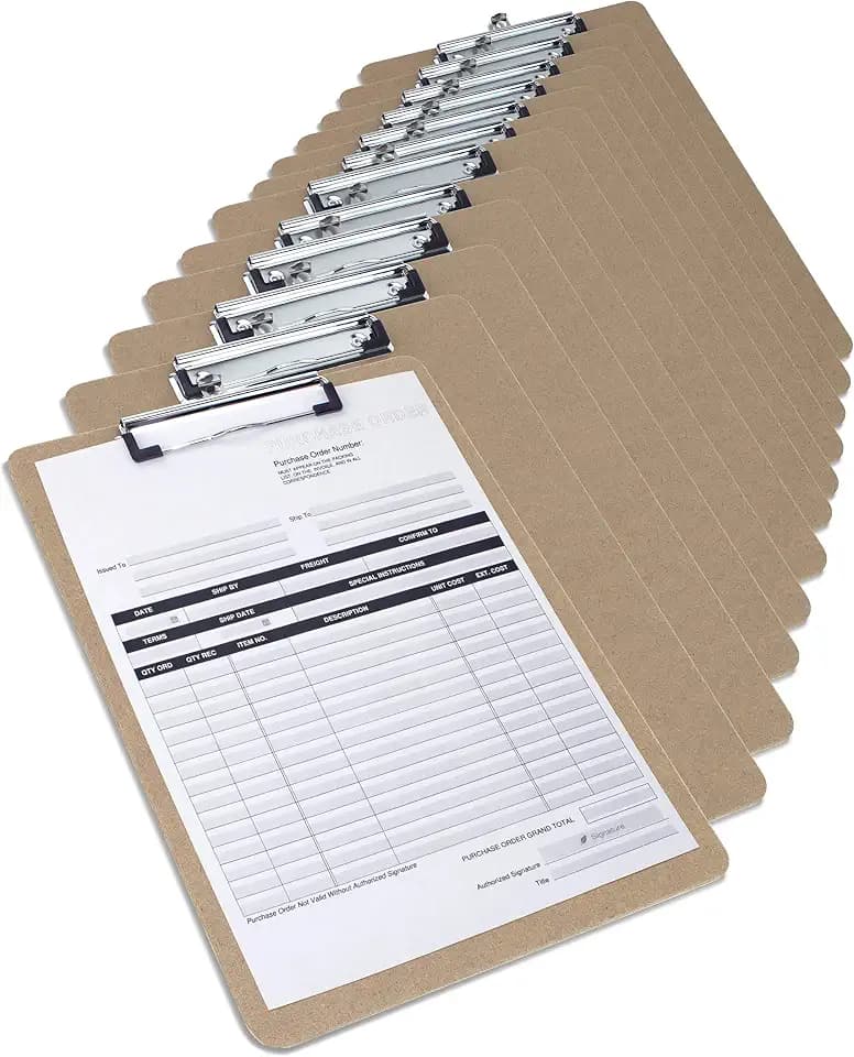 Rapesco 1601 Business Pack: 12 Hartfaser Klemmbrett, A4, Braun