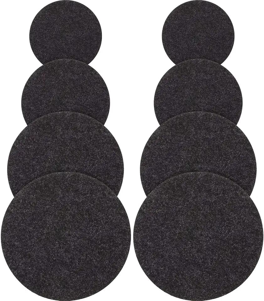 Patelai 8 Pieces 4 Sizes Cork Plant Coasters 4/6/ 8/10 Inch Black Round