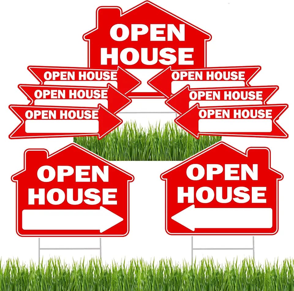 Rogue River Tactical 9 Piece Open House Yard Sign For Sale By Owner Realtor, Real Estate, Arrows