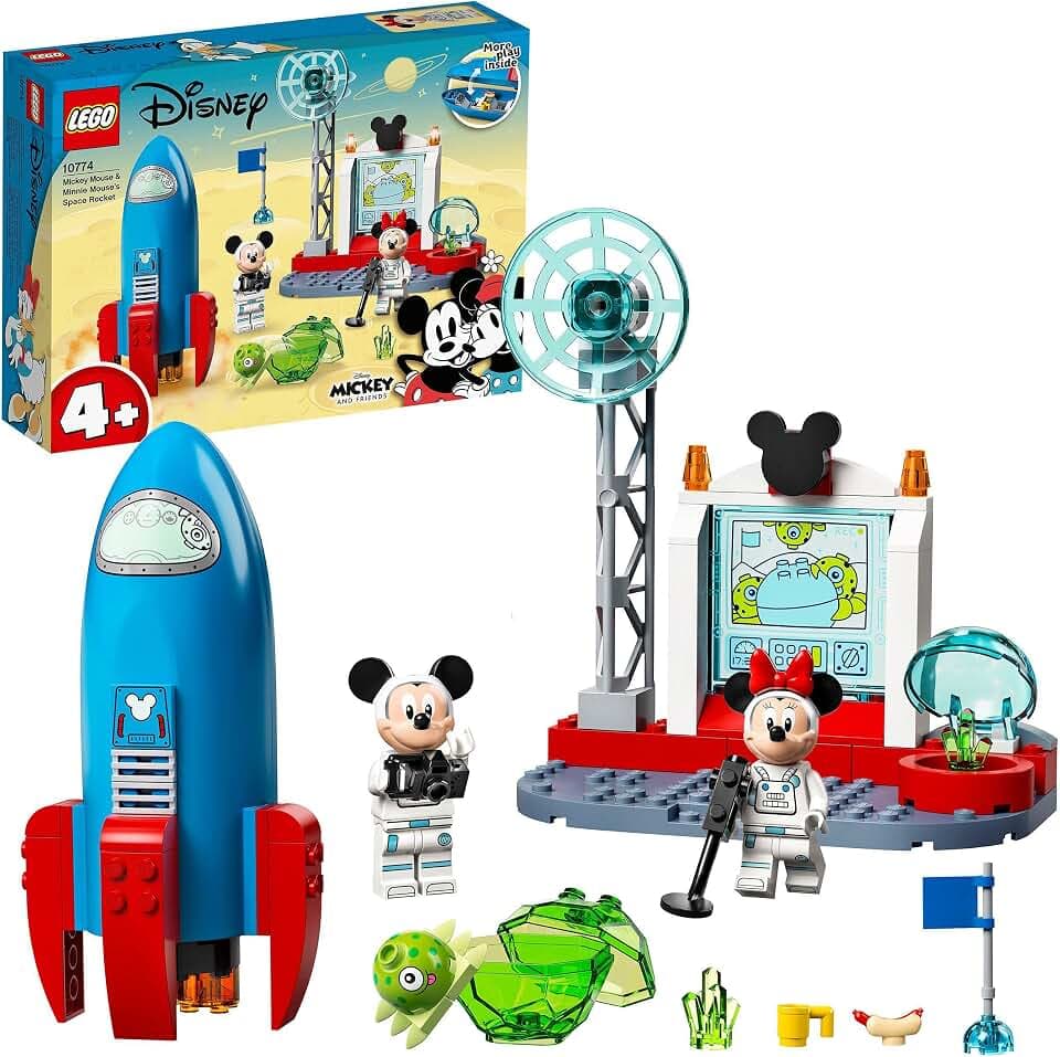 LEGO 10774 Mickys und Minnies Weltraumrakete Spielzeug zum Bauen für Kinder ab 4 Jahren, Raketenspielzeug