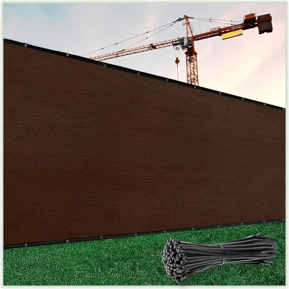 Colour Tree 6' x 50' Brown Fence Privacy Screen, 90% Blockage Windscreen
