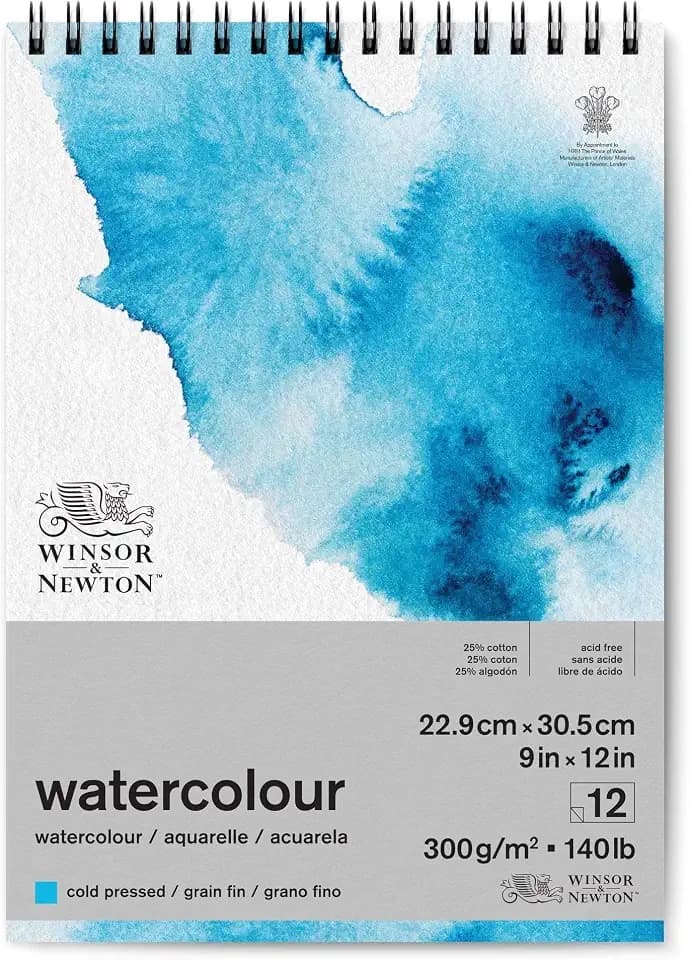 Winsor & Newton Classic Watercolor Paper Pad, Wired, 9" x 12", Natural White