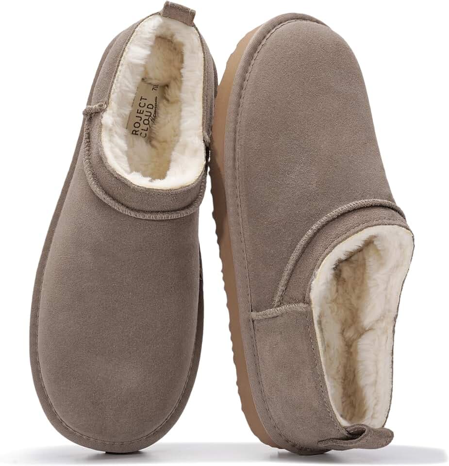100% Genuine Leather Micro Boots for Women Genuine Shearling Slippers Women