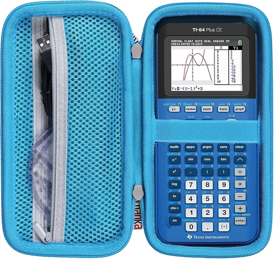 Khanka Stroage Case for Texas Instruments TI-84 Evo/TI - 84 Python/TI-83 Plus/TI-84 Plus/TI-84 Plus CE Color Graphing Calculator, Case Only (Bionic Blue)