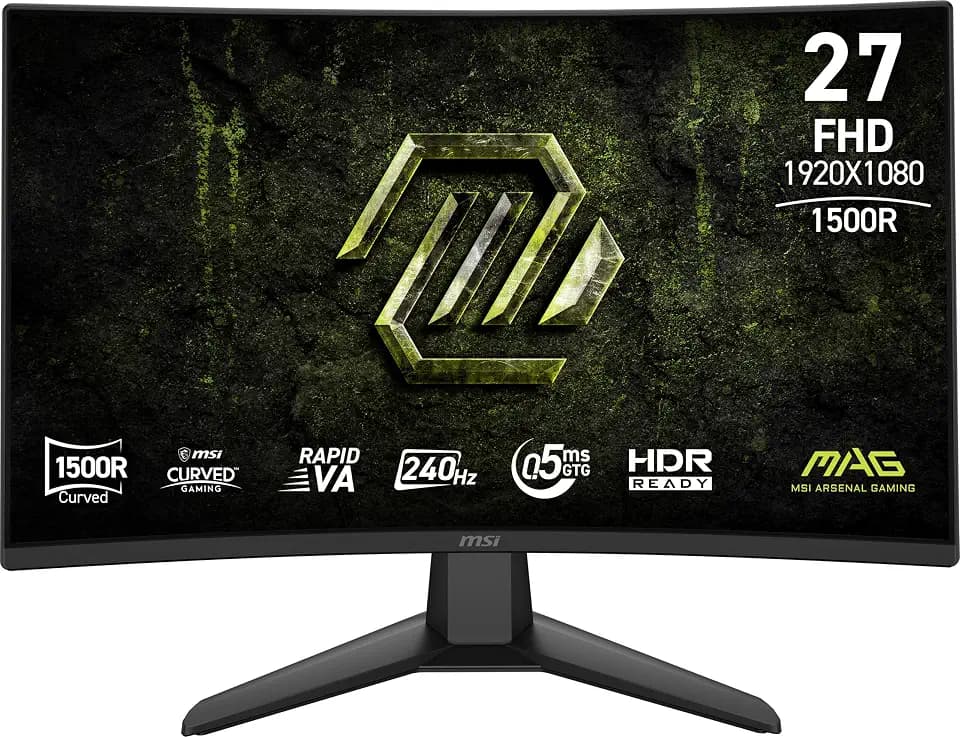 msi MAG 274CF X24 27-inch 1920 x 1080 (FHD) Gaming Monitor, 240Hz, AMD FreeSync Premium, HDR Ready, HDMI, VGA Port, VESA, Tilt, 0.5ms, Black