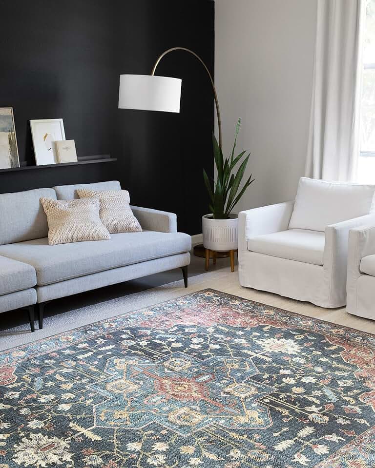 Loloi Skye Denim/Brick 9'-0" x 12'-0" Area Rug