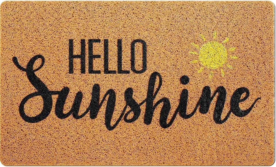 Mindsoft Hello Sunshine Doormat 30x18 Inch Outdoor Summer Welcome Doormat Hello Sunshine Rug Front Door Rug for Home Indoor Holiday Decoration