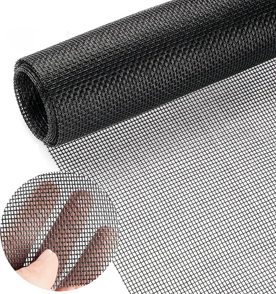 Fliegennetz Meterware 120 x 250 cm,Fiberglas Fliegengitter Fenster Mesh Gewebe Schneidbar Ersatznetz,DIY Insektenschutz Gaze Fenster, für Fenster, Dachfenster, Terrassentür, Schwarz