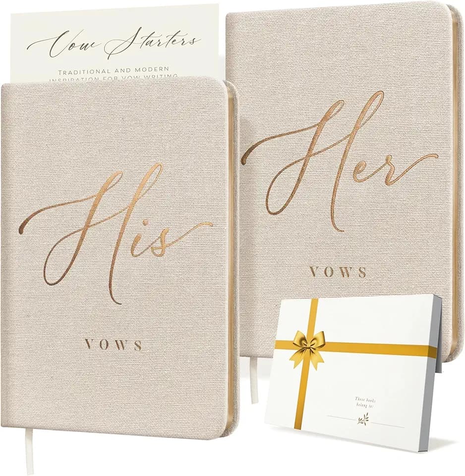 ARTESORI Vow Books His and Hers - Hardcover Linen Wedding Vow Books Perfect as Bride & Groom Gifts, Wedding Registry Ideas - His & Hers Gifts Wedding Vow Book - Wedding Essentials & Accessories