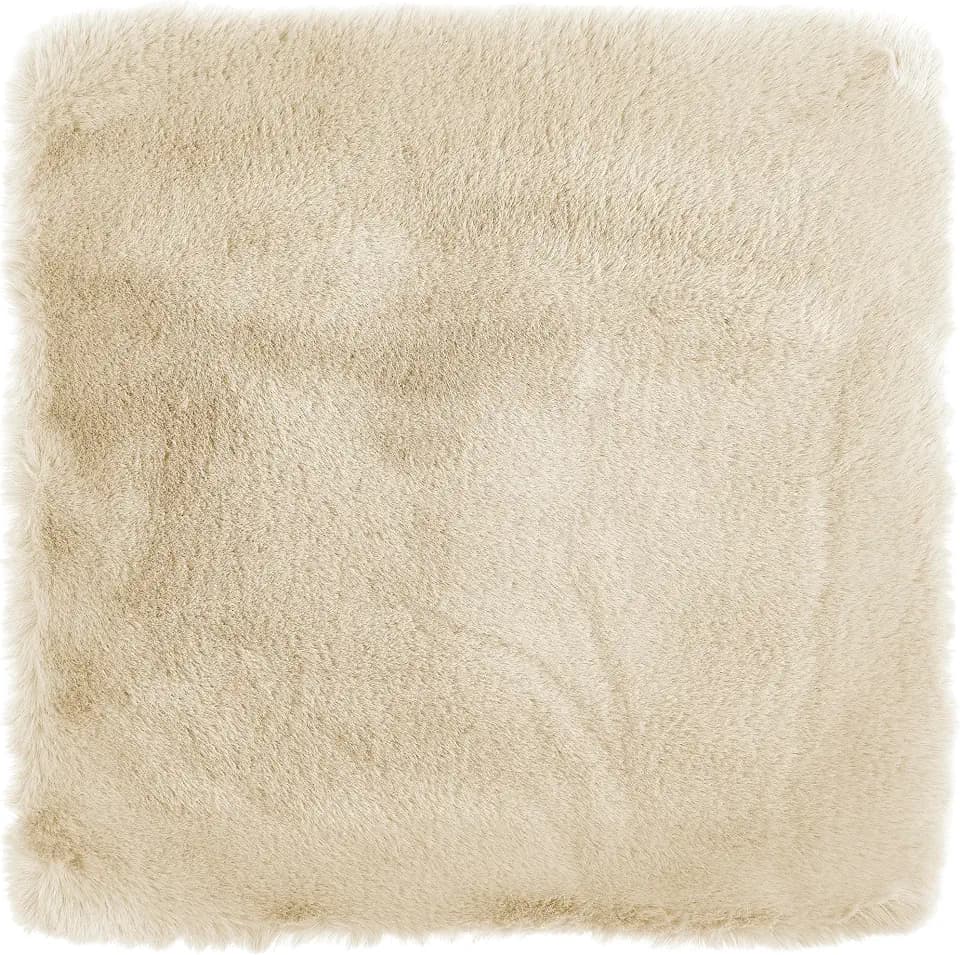 -LUXOR- living Sitzkissen Coste - Kunstfell Stuhlauflage als Deko Wohnzimmer oder Stuhlkissen - gemütliches Sitzkissen Stuhl Dekokissen 40 x 40 cm eckig Beige 4er Set