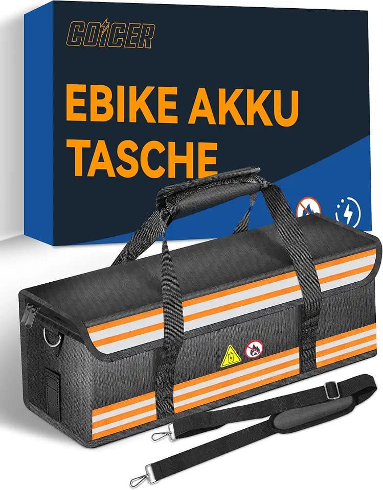 COICER E-Bike Akku Tasche Feuerfeste, Schutz Box für Akkus, Lipo Safe Bag L
