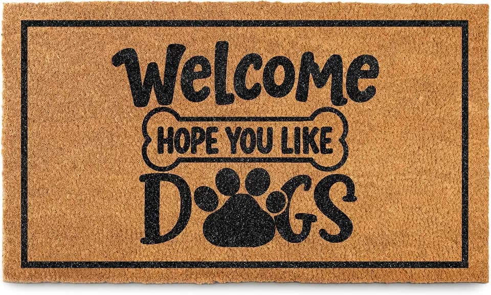 Welcome Hope You Like Dogs Doormat 30x17 Inch, Funny Dog Welcome Mat Coir