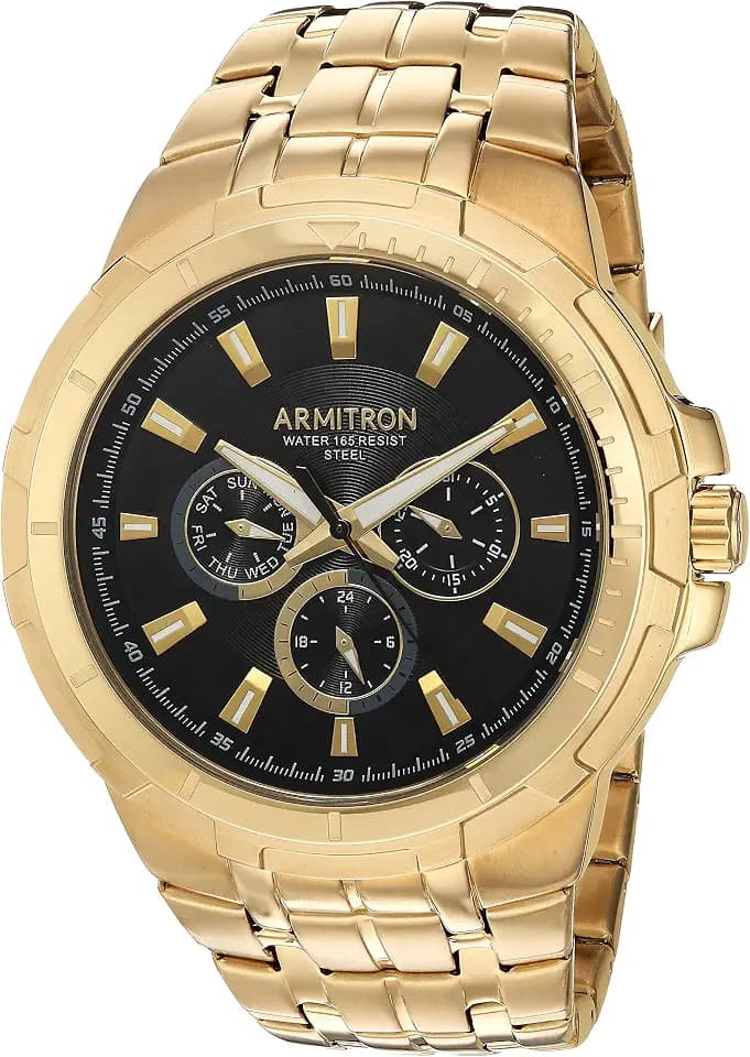 Armitron Herren-Armbanduhr mit Multifunktions-Zifferblatt, goldfarben, 20/5144