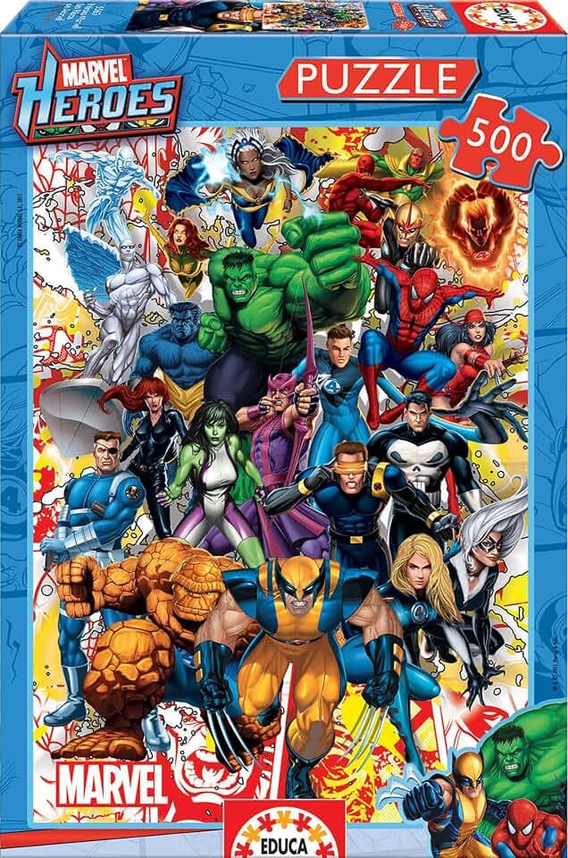 Educa - Puzzle 500 Teile für Erwachsene | Marvel Super Heroes, 500 Teile Puzzle für Erwachsene und Kinder ab 11 Jahren, Superhelden (15560)