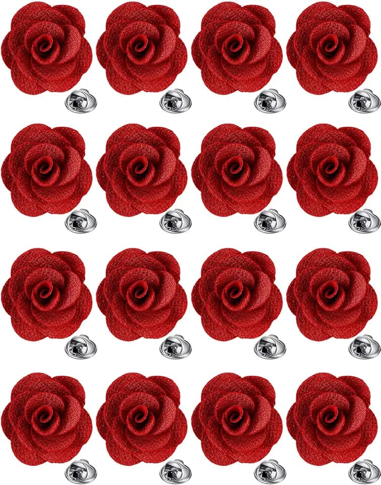 16 Pcs Lapel Flowers for Men Suits