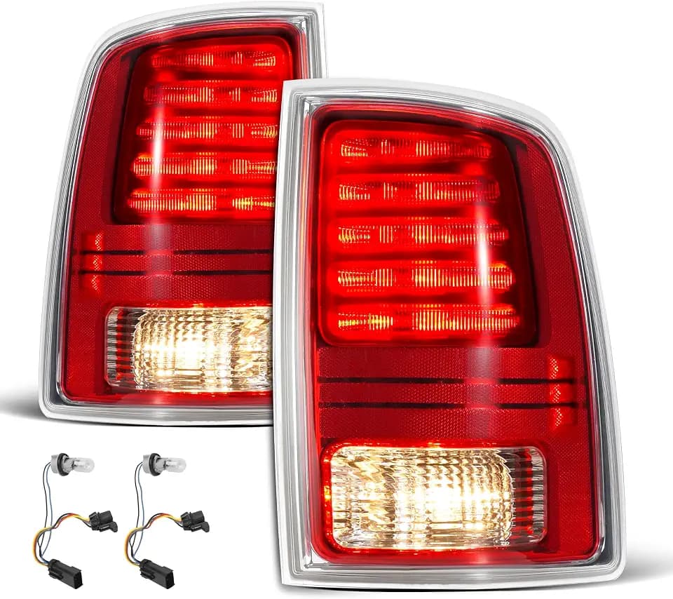 Pair LED Tail Lights For 2013-2018 Dodge Ram 1500 2500 3500 Chrome