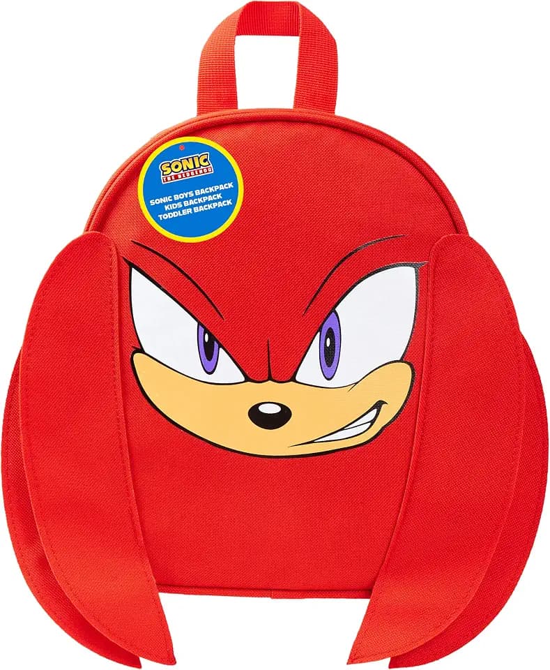 Sonic The Hedgehog Kleiner Rucksack Kinder Shadow Knuckles Tails Gamer Kindergarten Tasche für Kita Vorschule Freizeit (Rot Knuckles)