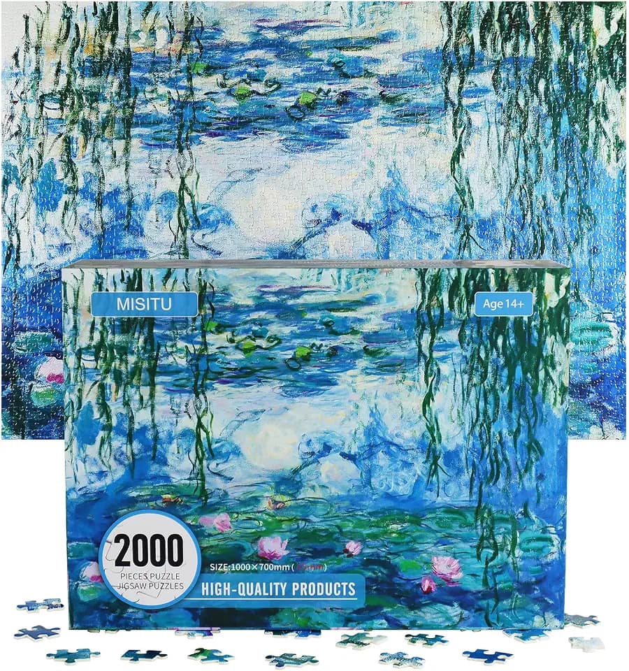 2000 Pieces Jigsaw Puzzle for Adults Monet Water Lilies, Challenging Puzzle for Family Bonding or Solo Fun for Puzzle Lovers