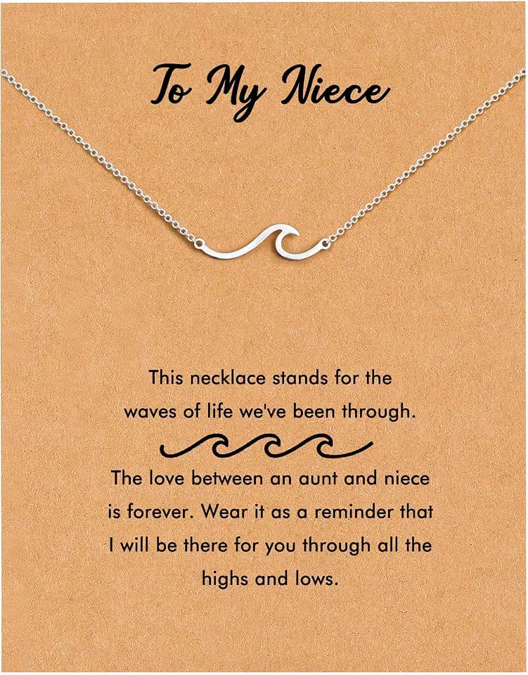 RZKING Dainty Wave Necklace, Gifts For WomenBest Friend Sister Mom Daugther