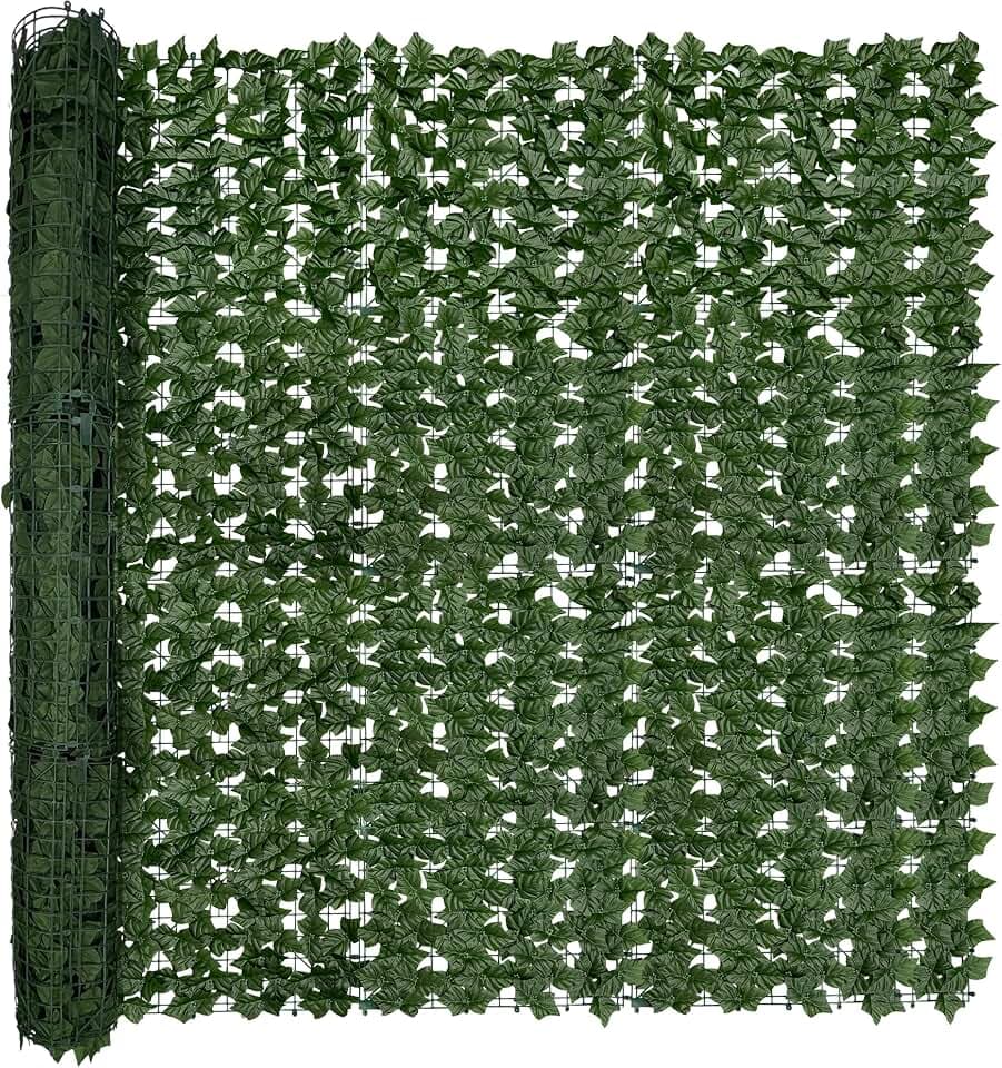 80"x120" (66.6 Sqft), Artificial Ivy Vine Privacy Fence Screen Roll
